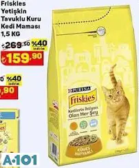 FRİSKİES YETİŞKİN TAVUKLU KURU KEDİ MAMASI 1,5KG